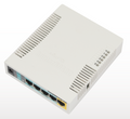 Mikrotik RB951Ui-2HnD wireless router with five Ethernet ports and compact white casing