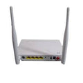 ZTE F660V9 XPON ONT rear view showing fiber port, Ethernet LAN ports and dual antennas