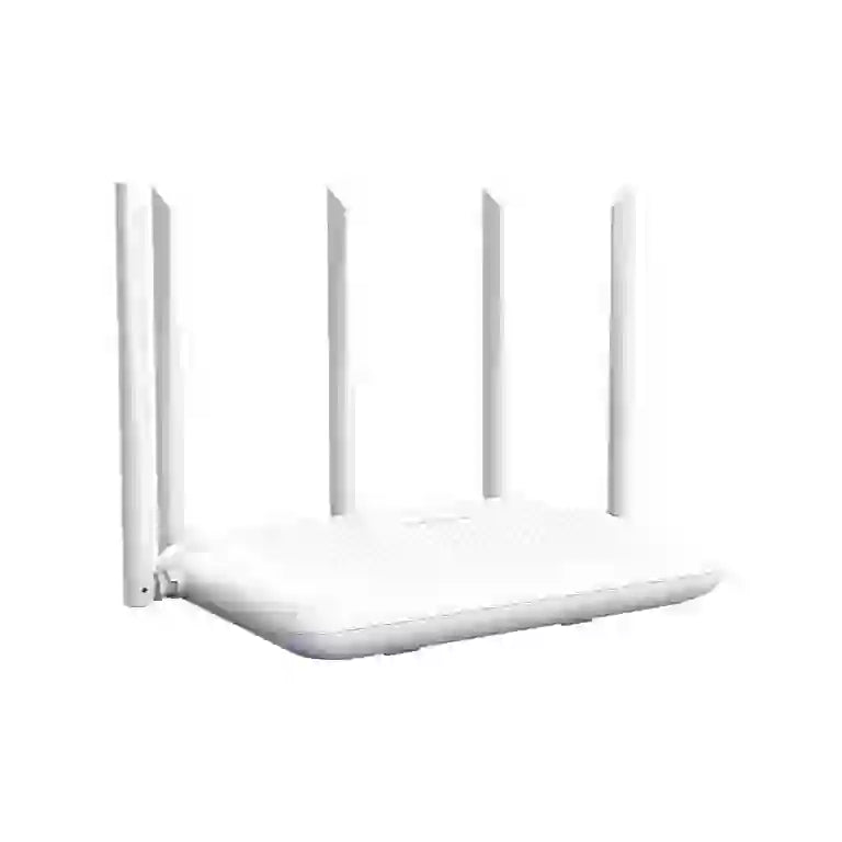 Netis GP3001 AX3000 dual-band WiFi 6 router angled view showing antenna layout and slim design
